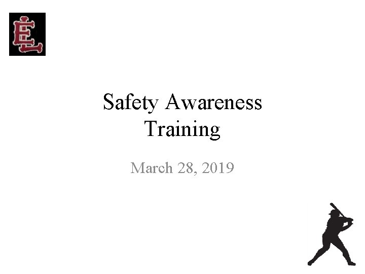 Safety Awareness Training March 28, 2019 