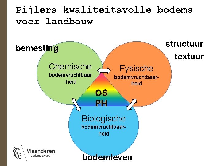 Pijlers kwaliteitsvolle bodems voor landbouw structuur textuur bemesting Chemische Fysische bodemvruchtbaar -heid bodemvruchtbaarheid OS