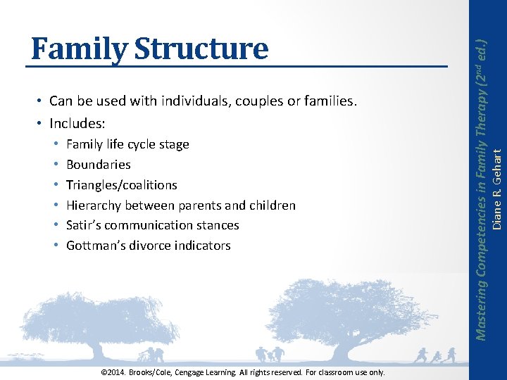  • • • Family life cycle stage Boundaries Triangles/coalitions Hierarchy between parents and