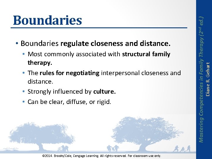  • Most commonly associated with structural family therapy. • The rules for negotiating