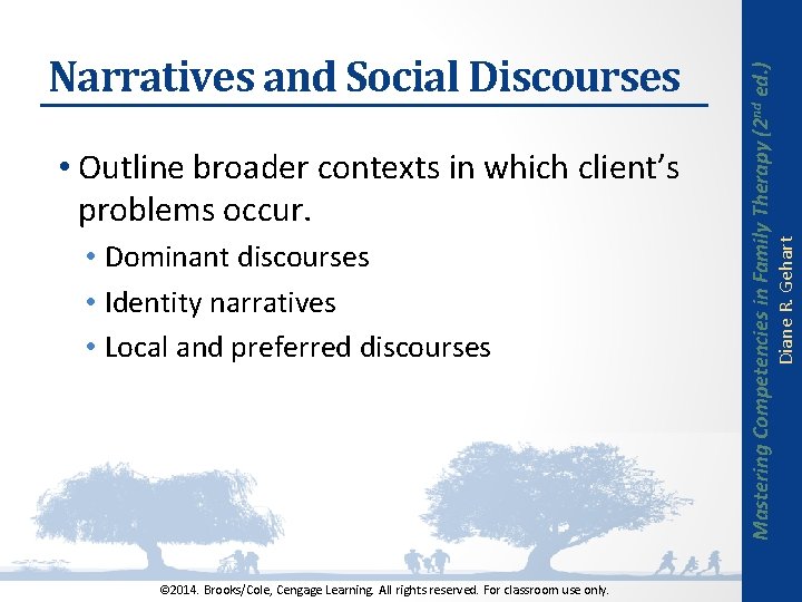  • Dominant discourses • Identity narratives • Local and preferred discourses © 2014.