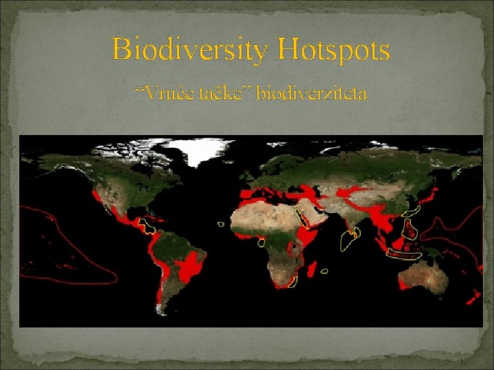 Biodiversity Hotspots “Vruće tačke” biodiverziteta 