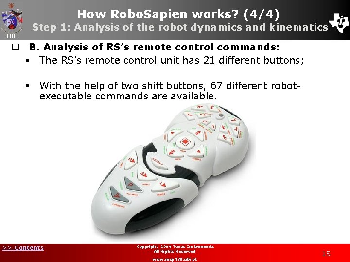 How Robo. Sapien works? (4/4) Step 1: Analysis of the robot dynamics and kinematics