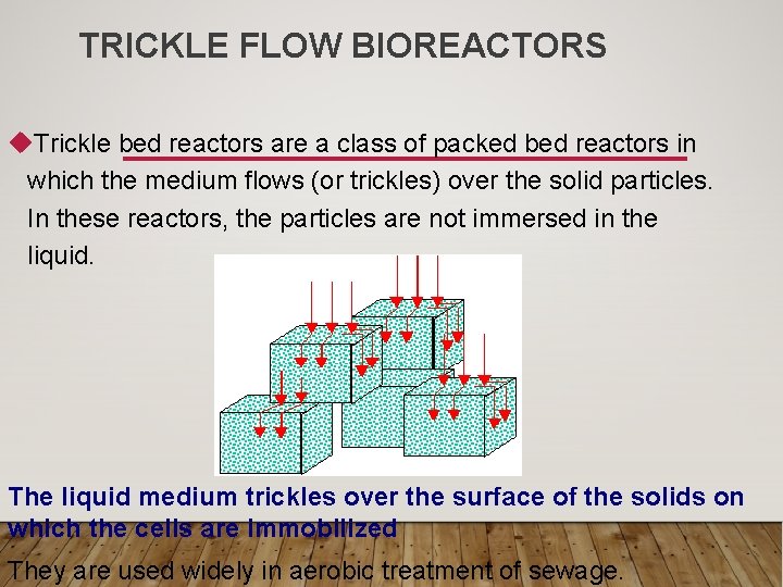 TRICKLE FLOW BIOREACTORS u. Trickle bed reactors are a class of packed bed reactors