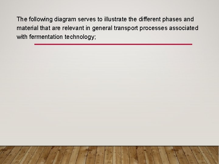 The following diagram serves to illustrate the different phases and material that are relevant