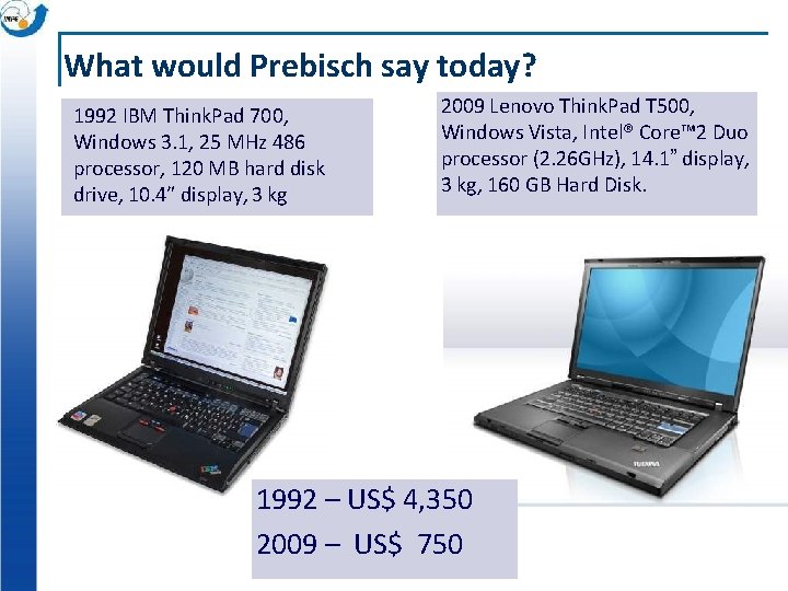 What would Prebisch say today? 1992 IBM Think. Pad 700, Windows 3. 1, 25