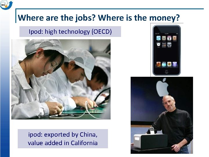 Where are the jobs? Where is the money? Ipod: high technology (OECD) ipod: exported