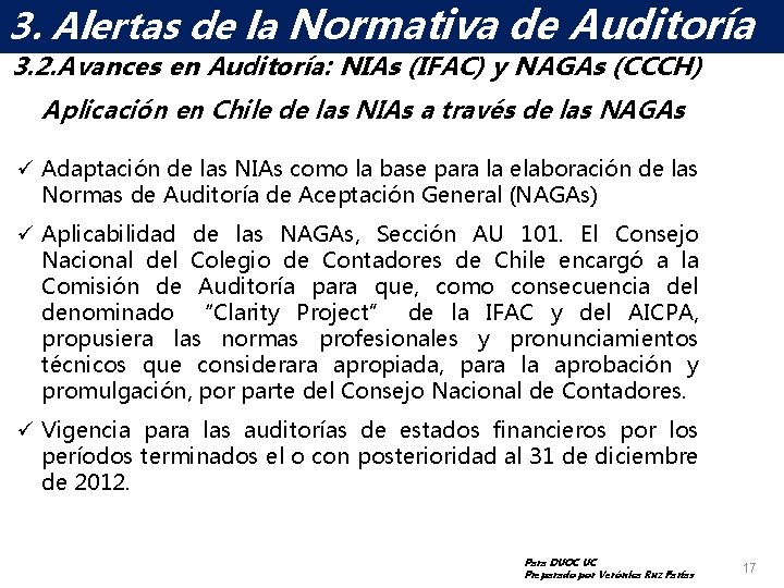 3. de. DE la LAS Normativa ELAlertas MUNDO NICSP de Auditoría 3. 2. Avances