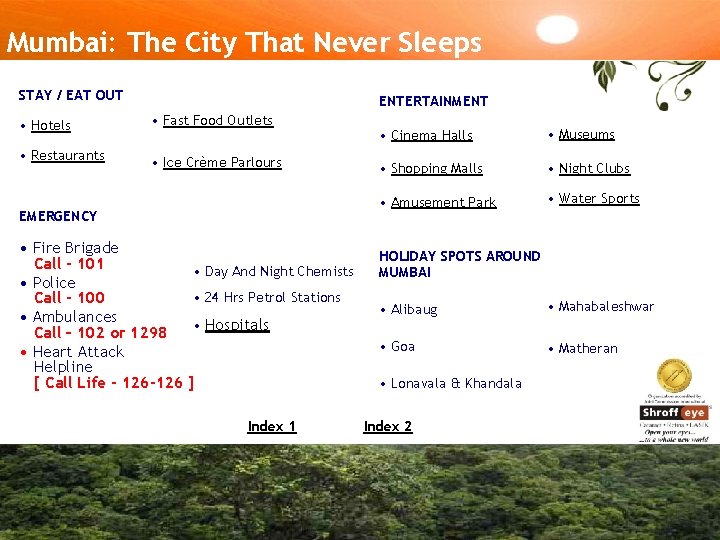 Mumbai: The City That Never Sleeps STAY / EAT OUT ENTERTAINMENT • Hotels •