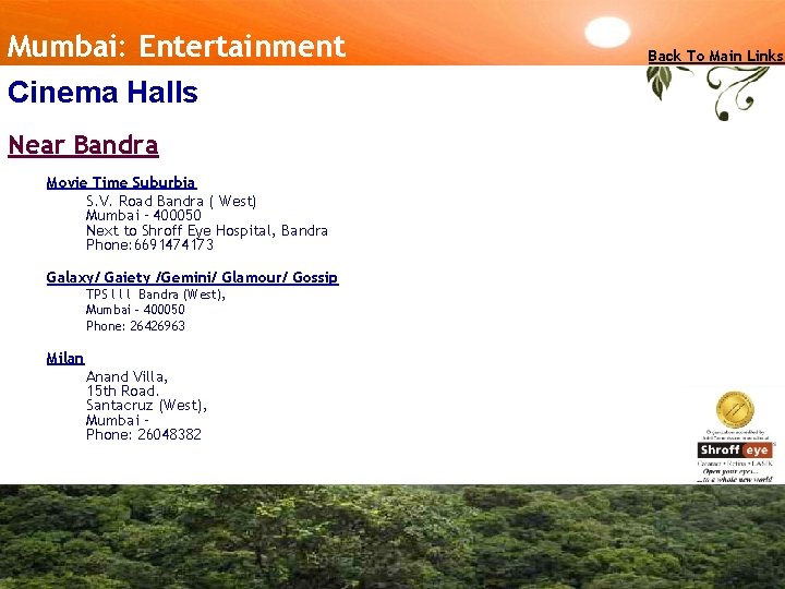 Mumbai: Entertainment Cinema Halls Near Bandra Movie Time Suburbia S. V. Road Bandra (