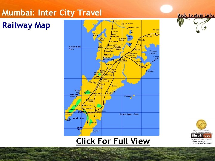 Mumbai: Inter City Travel Railway Map Click For Full View Back To Main Links