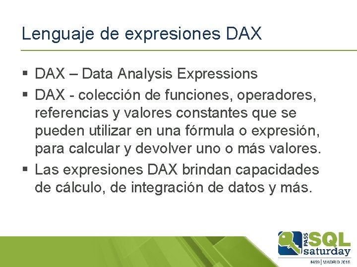 Lenguaje de expresiones DAX § DAX – Data Analysis Expressions § DAX - colección