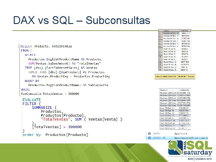 DAX vs SQL – Subconsultas 