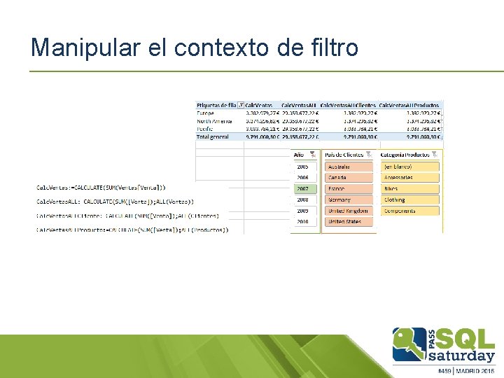 Manipular el contexto de filtro 