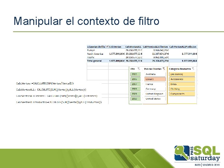 Manipular el contexto de filtro 