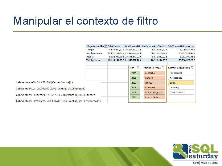 Manipular el contexto de filtro 