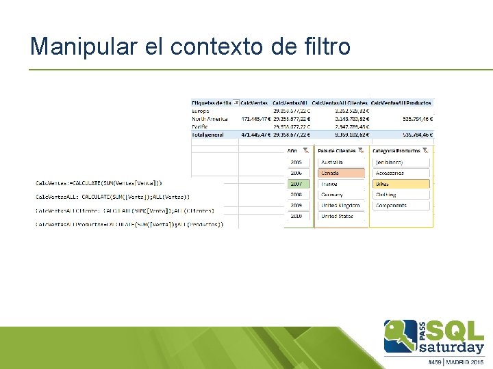 Manipular el contexto de filtro 
