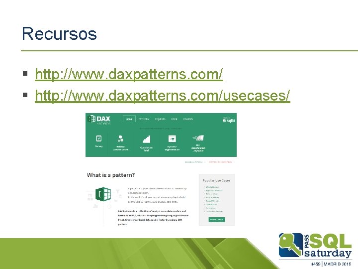 Recursos § http: //www. daxpatterns. com/usecases/ 62 