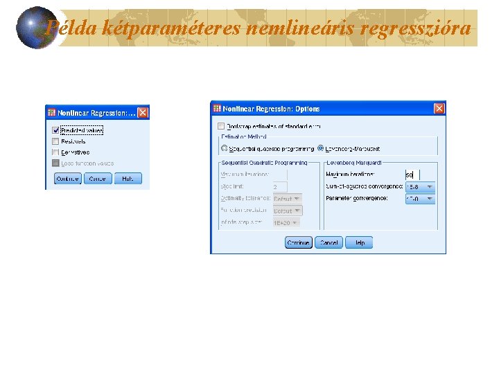 Példa kétparaméteres nemlineáris regresszióra 