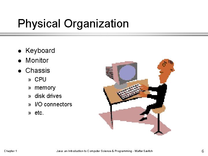 Physical Organization l l l Keyboard Monitor Chassis » » » Chapter 1 CPU