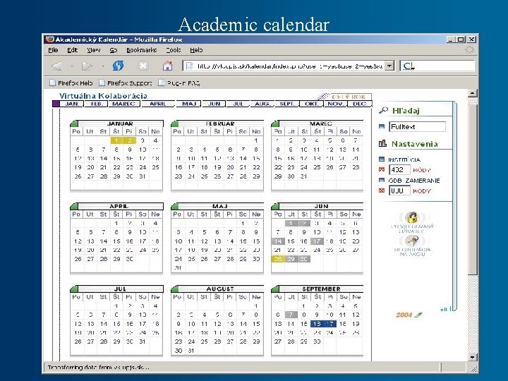 Academic calendar 