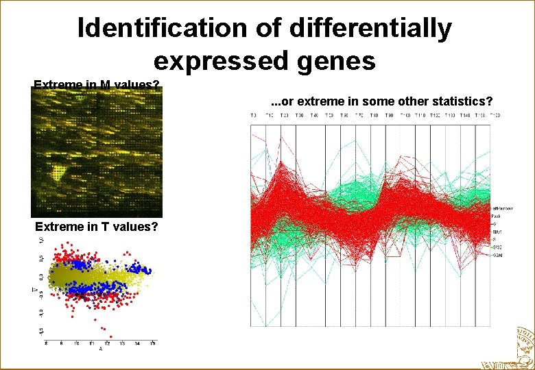 Identification of differentially expressed genes Extreme in M values? . . . or extreme