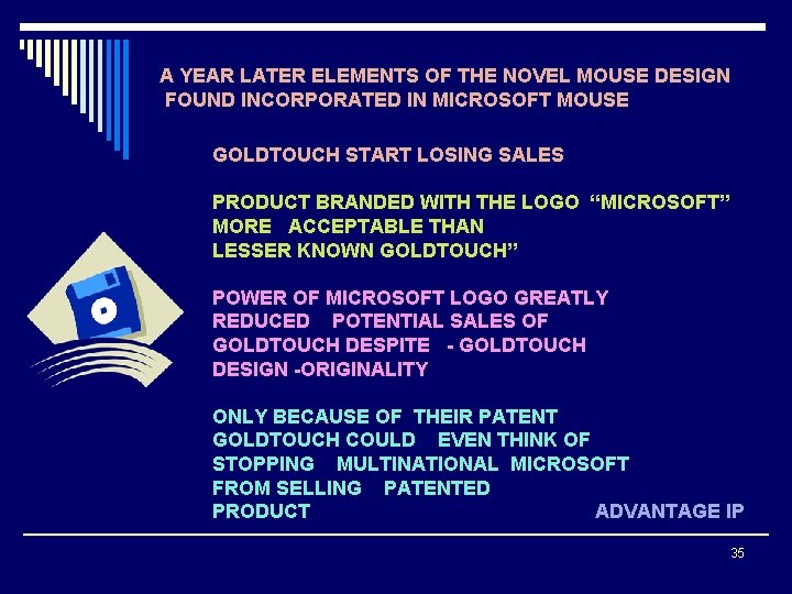 A YEAR LATER ELEMENTS OF THE NOVEL MOUSE DESIGN FOUND INCORPORATED IN MICROSOFT MOUSE