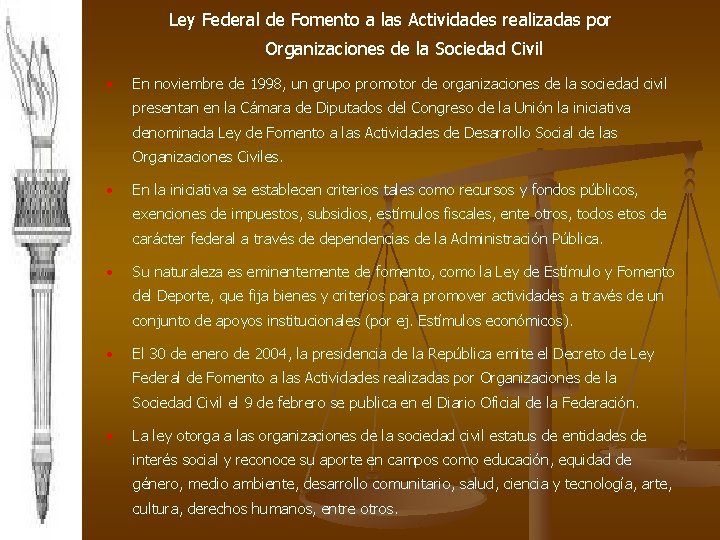 Ley Federal de Fomento a las Actividades realizadas por Organizaciones de la Sociedad Civil