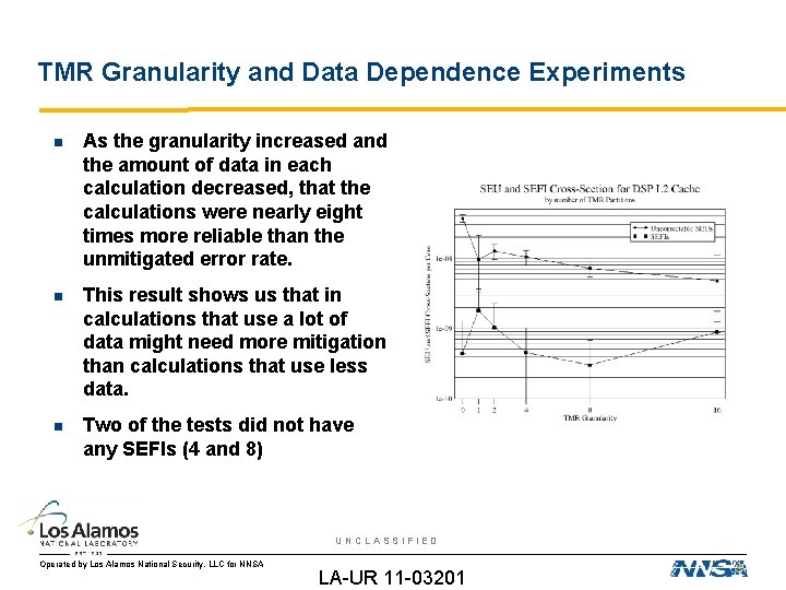 TMR Granularity and Data Dependence Experiments As the granularity increased and the amount of