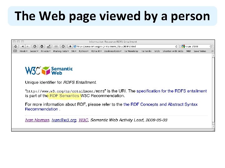 The Web page viewed by a person 