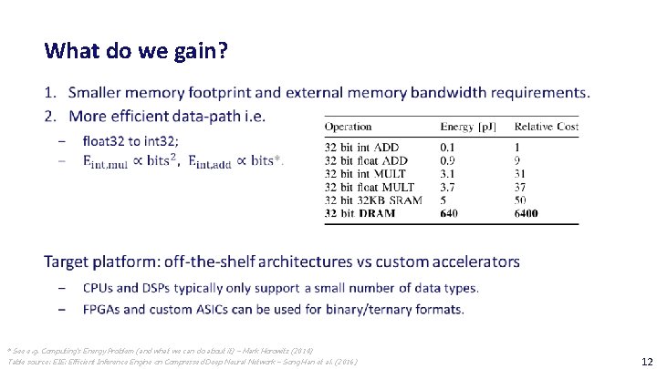 What do we gain? * See e. g. Computing’s Energy Problem (and what we