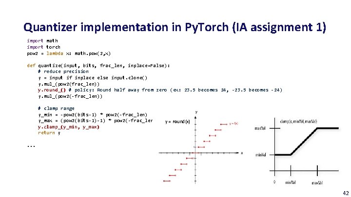 Quantizer implementation in Py. Torch (IA assignment 1) import math import torch pow 2