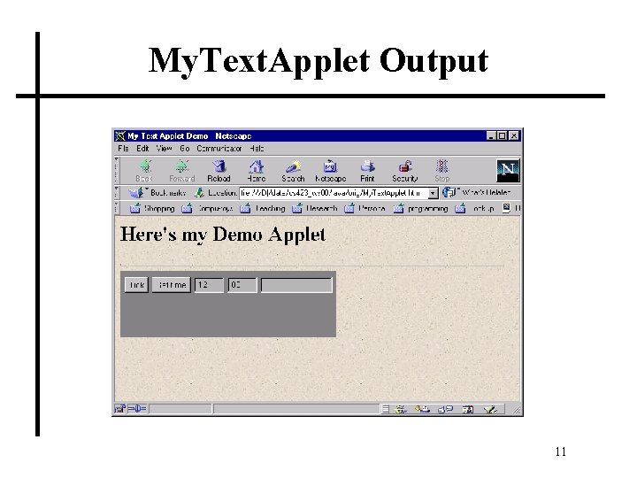 My. Text. Applet Output 11 