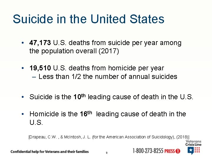 Suicide in the United States • 47, 173 U. S. deaths from suicide per