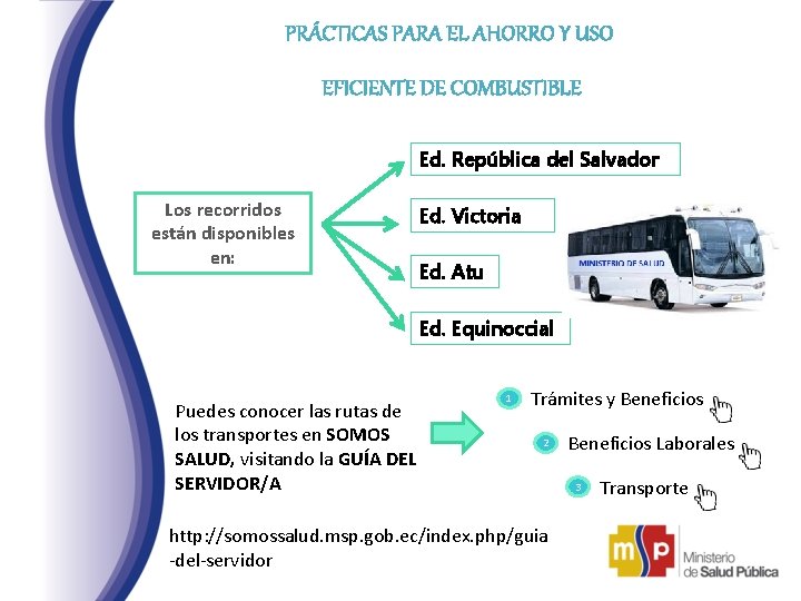 PRÁCTICAS PARA EL AHORRO Y USO EFICIENTE DE COMBUSTIBLE Ed. República del Salvador Los