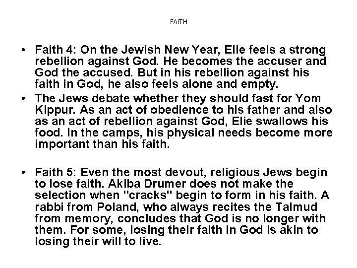 FAITH • Faith 4: On the Jewish New Year, Elie feels a strong rebellion