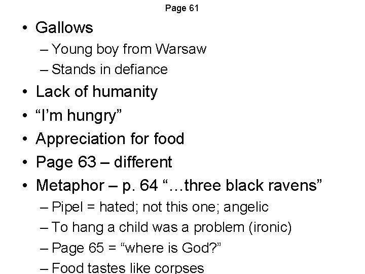 Page 61 • Gallows – Young boy from Warsaw – Stands in defiance •