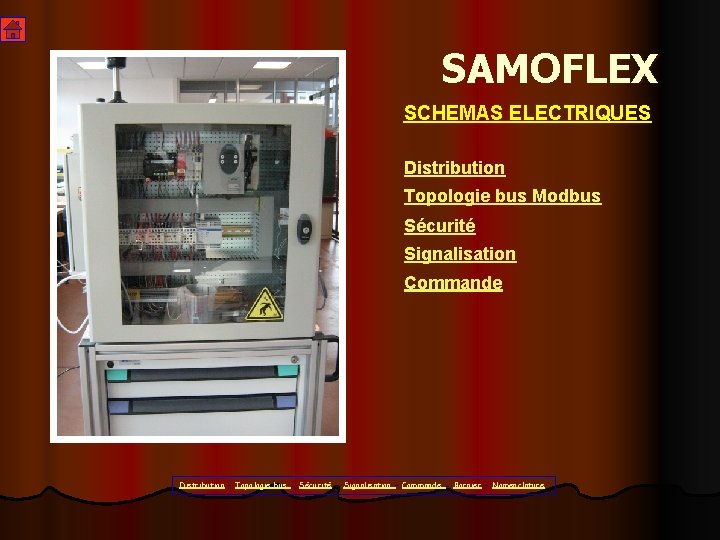 SAMOFLEX SCHEMAS ELECTRIQUES Distribution Topologie bus Modbus Sécurité Signalisation Commande Distribution – Topologie bus