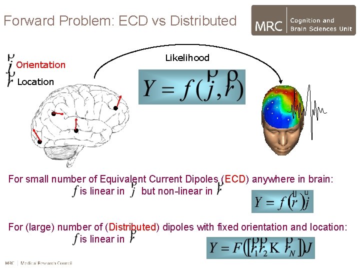 Forward Problem: ECD vs Distributed Orientation Likelihood Location For small number of Equivalent Current