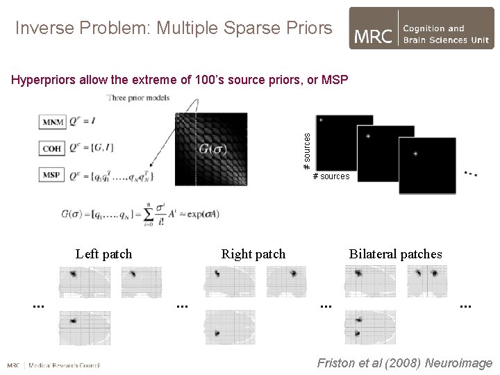 Inverse Problem: Multiple Sparse Priors # sources Hyperpriors allow the extreme of 100’s source