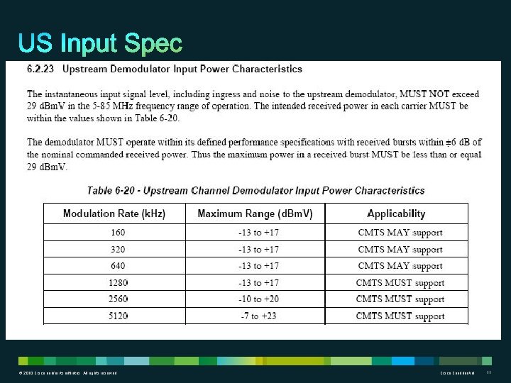 © 2010 Cisco and/or its affiliates. All rights reserved. Cisco Confidential 11 