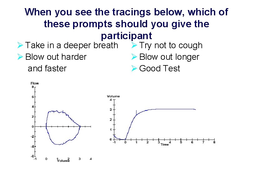 When you see the tracings below, which of these prompts should you give the