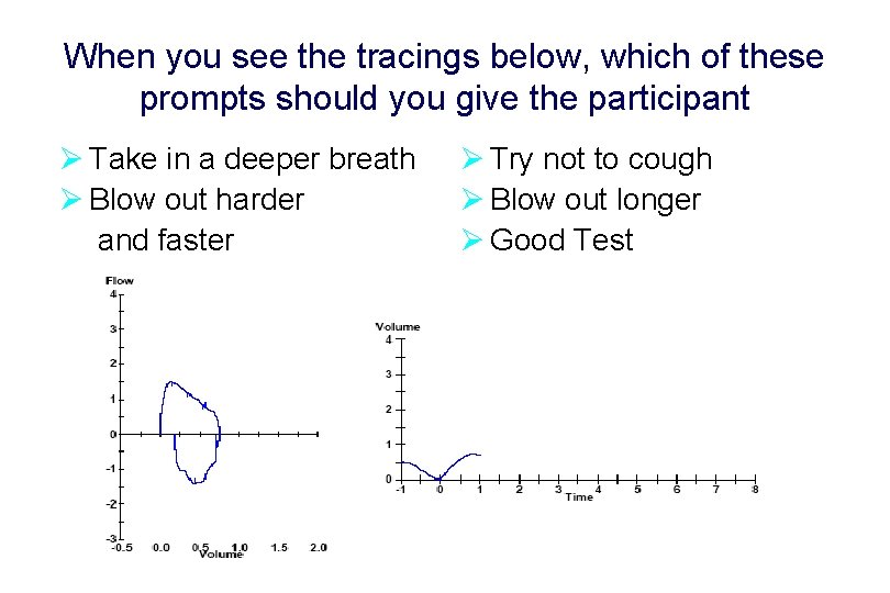 When you see the tracings below, which of these prompts should you give the