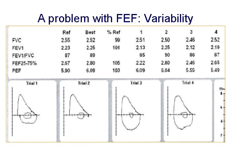 A problem with FEF: Variability 