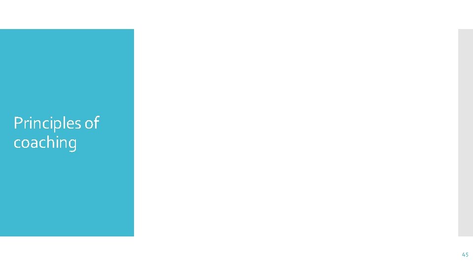 Principles of coaching 45 