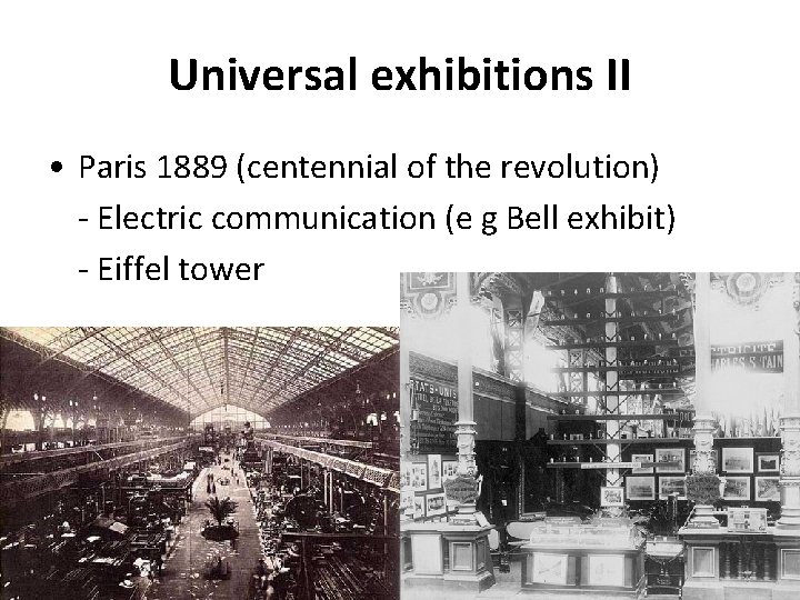 Universal exhibitions II • Paris 1889 (centennial of the revolution) - Electric communication (e