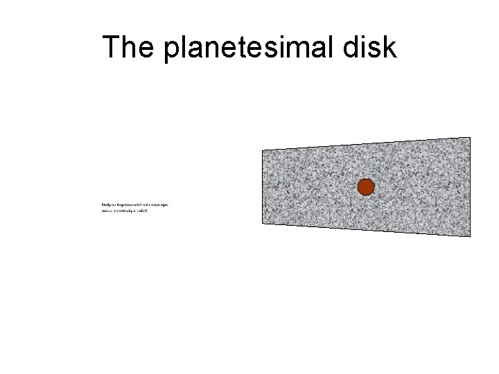 The planetesimal disk 