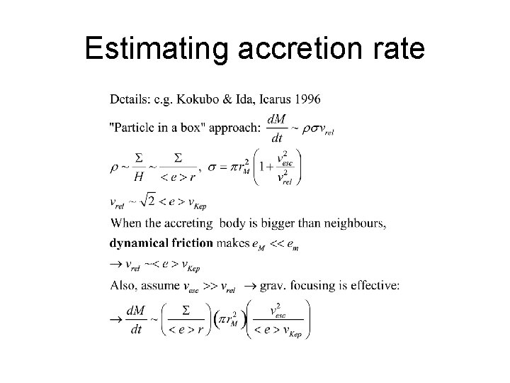 Estimating accretion rate 