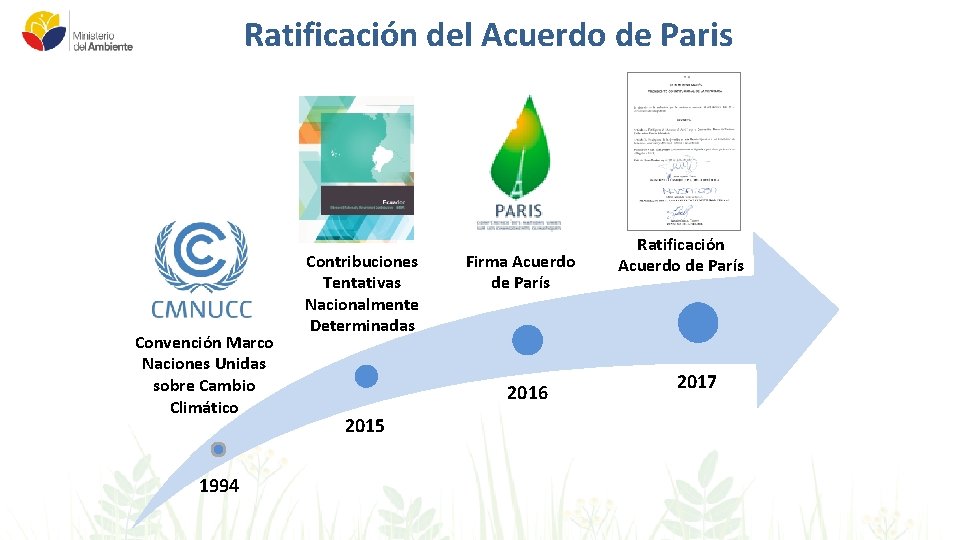 Ratificación del Acuerdo de Paris Convención Marco Naciones Unidas sobre Cambio Climático 1994 Contribuciones