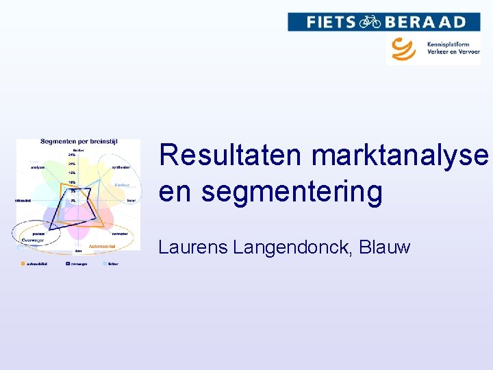 Resultaten marktanalyse en segmentering Laurens Langendonck, Blauw 